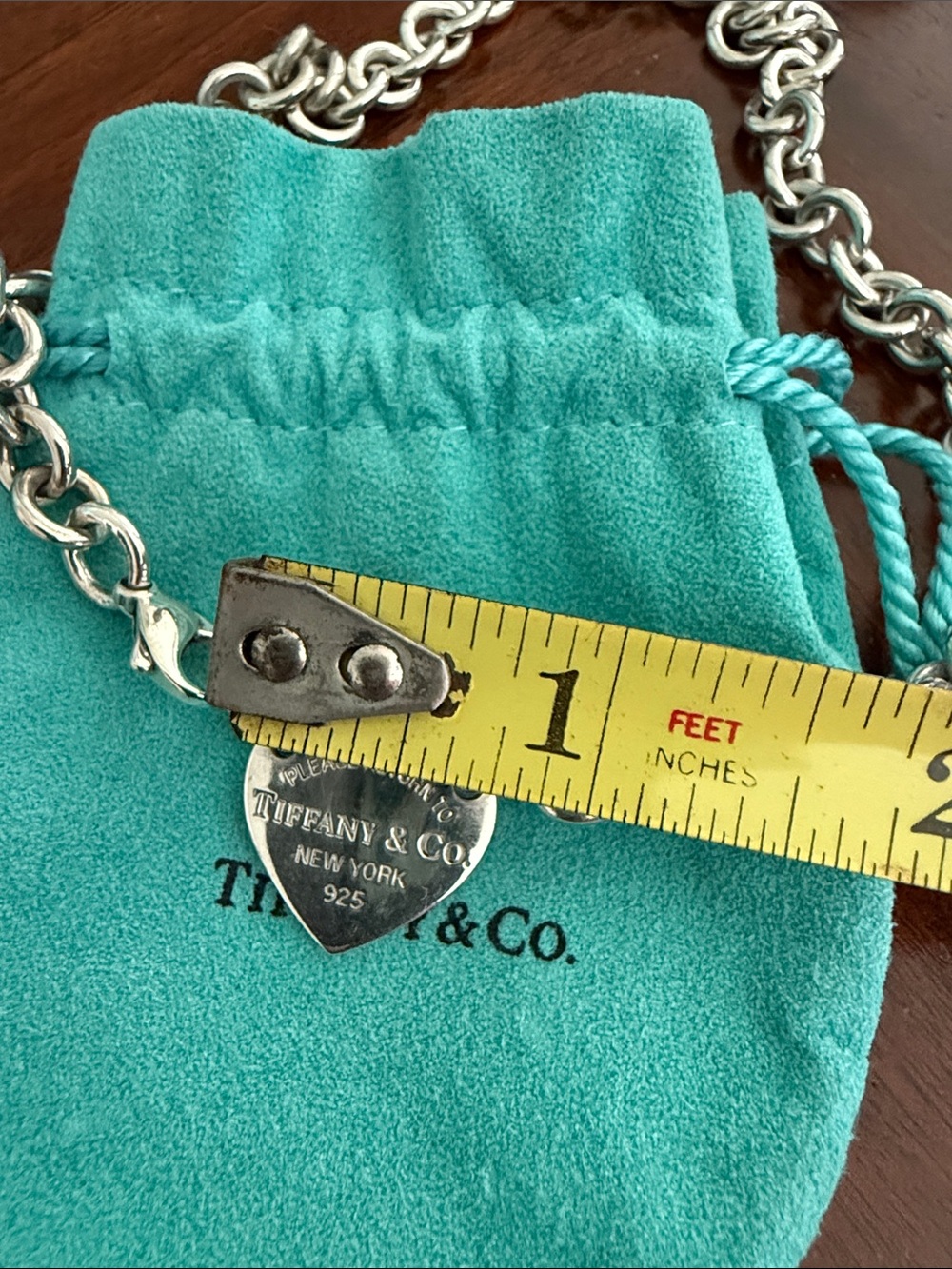18” ICONIC Please Return To Tiffany Heart Tag Choker Necklace - Picture 11 of 14